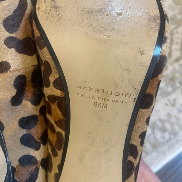 Max Studio Calf Leather Animal Print Pumps - Picture 8 of 8